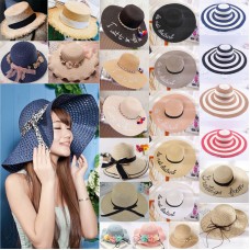 Fashion Mujer Ladies Floppy Wide Brim Wool Felt Bowler Beach Hat Sun Cap Summer  eb-43244771